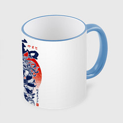 Кружка 3D Ямато девушка самурай Ван Пис, цвет: 3D-небесно-голубой кант