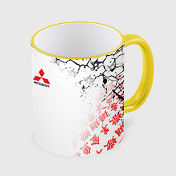 Кружка 3D MITSUBISHI JAPAN STYLE SAMURAI AUTO, цвет: 3D-желтый кант
