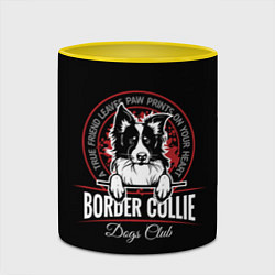Кружка 3D Бордер-Колли Border Collie, цвет: 3D-белый + желтый — фото 2