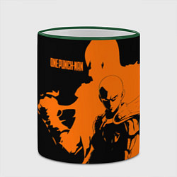 Кружка 3D Сайтама образ в силуэте One Punch-Man, цвет: 3D-зеленый кант — фото 2