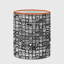 Кружка 3D Geometry Dash: BW Pattern, цвет: 3D-оранжевый кант — фото 2