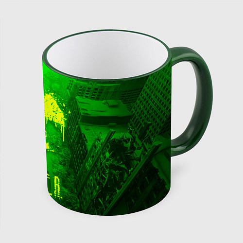 Кружка цветная STALKER LOGO RADIATOIN NEON TOXIC / 3D-Зеленый кант – фото 1