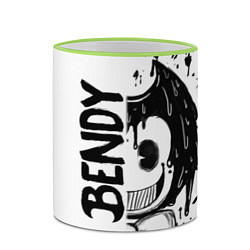 Кружка 3D BENDY - БЕНДИ БРЫЗГИ КРАСКИ, цвет: 3D-светло-зеленый кант — фото 2