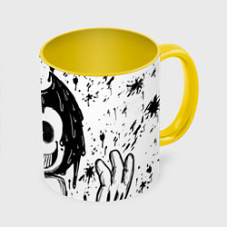 Кружка 3D BENDY - БЕНДИ БРЫЗГИ КРАСКИ, цвет: 3D-белый + желтый
