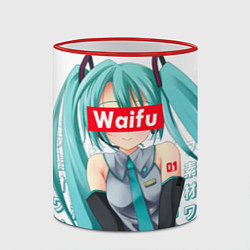 Кружка 3D Waifu - Hatsune Miku, цвет: 3D-красный кант — фото 2