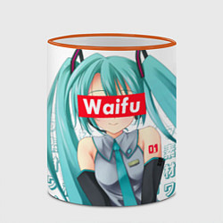 Кружка 3D Waifu - Hatsune Miku, цвет: 3D-оранжевый кант — фото 2