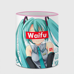 Кружка 3D Waifu - Hatsune Miku, цвет: 3D-розовый кант — фото 2