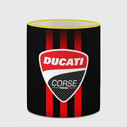 Кружка 3D DUCATI CARBON LOGO ITALY CONCERN, цвет: 3D-желтый кант — фото 2