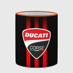 Кружка 3D DUCATI CARBON LOGO ITALY CONCERN, цвет: 3D-оранжевый кант — фото 2