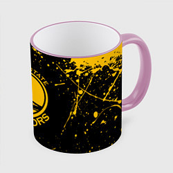 Кружка 3D GOLDEN STATE WARRIORS? , БРЫЗГИ КРАСОК, цвет: 3D-розовый кант
