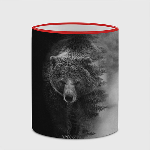 Кружка цветная EVIL BEAR / 3D-Красный кант – фото 2