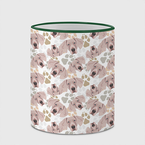 Кружка цветная Собака Веймаранер / 3D-Зеленый кант – фото 2