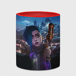 Кружка 3D Jinx LoL Arcane, цвет: 3D-белый + красный — фото 2