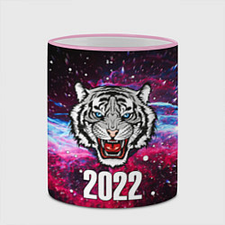 Кружка 3D ЧЁРНЫЙ ТИГР НОВЫЙ ГОД 2022 GRAY TIGER NEW YEAR, цвет: 3D-розовый кант — фото 2