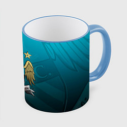 Кружка 3D Manchester City Teal Themme, цвет: 3D-небесно-голубой кант