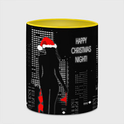 Кружка 3D Happy Christmas Night!, цвет: 3D-белый + желтый — фото 2