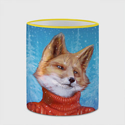 Кружка 3D НОВОГОДНИЙ ЛИС CHRISTMAS FOX, цвет: 3D-желтый кант — фото 2