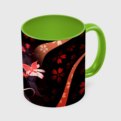 Кружка цветная УЛЬТ ХУ ТАО HU TAO / 3D-Белый + светло-зеленый – фото 1