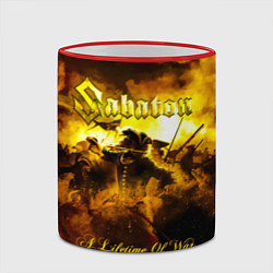 Кружка 3D A Lifetime of War - Sabaton, цвет: 3D-красный кант — фото 2