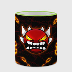 Кружка 3D Geometry Dash: Fire Chains, цвет: 3D-светло-зеленый кант — фото 2