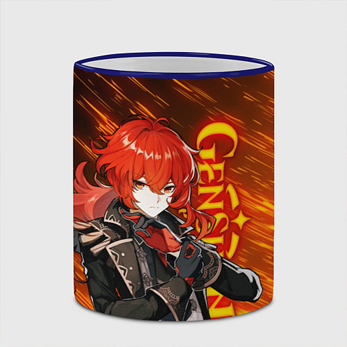 Кружка цветная GENSHIN IMPACT, ДИЛЮК DILUC / 3D-Синий кант – фото 2