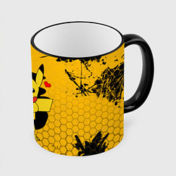 Кружка 3D ПОКЕМОНЫ, ПИКАЧУ ДЕРЖИТ СЕРДЦЕ, цвет: 3D-черный кант