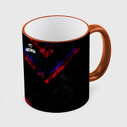 Кружка 3D ЦСКА Dark Theme, цвет: 3D-оранжевый кант