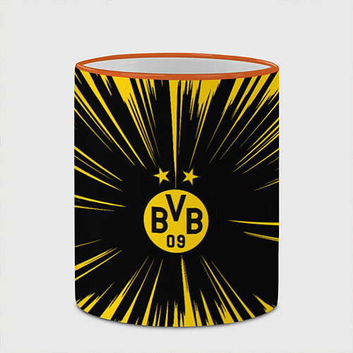 Кружка цветная Borussia Dortmund Crush Theme / 3D-Оранжевый кант – фото 2