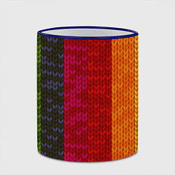Кружка 3D Вязаная радуга, цвет: 3D-синий кант — фото 2