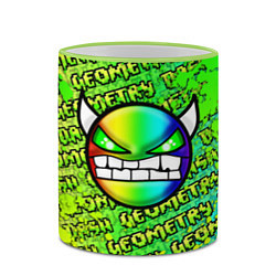 Кружка 3D Geometry Dash: Acid Green, цвет: 3D-светло-зеленый кант — фото 2