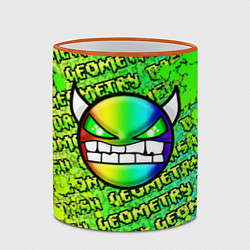 Кружка 3D Geometry Dash: Acid Green, цвет: 3D-оранжевый кант — фото 2