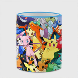 Кружка 3D АНИМЕ, ПОКЕМОНЫ ВСЕ ПЕРСОНАЖИ POKEMON, цвет: 3D-небесно-голубой кант — фото 2