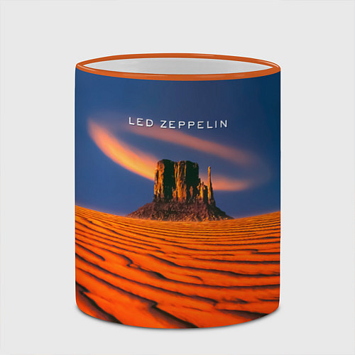 Кружка цветная Led Zeppelin коллекционное / 3D-Оранжевый кант – фото 2