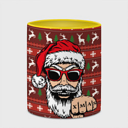 Кружка 3D Bad Santa Плохой Санта, цвет: 3D-белый + желтый — фото 2