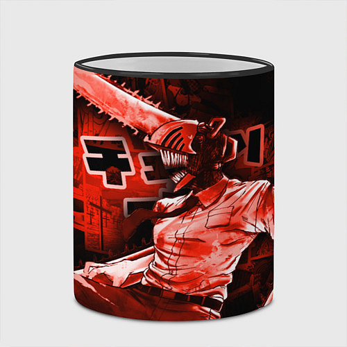 Кружка цветная Chainsaw Man, Дэнджи / 3D-Черный кант – фото 2