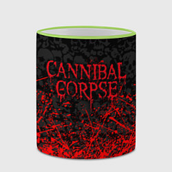 Кружка 3D CANNIBAL CORPSE, БРЫЗГИ КРАСОК ЧЕРЕПА, цвет: 3D-светло-зеленый кант — фото 2