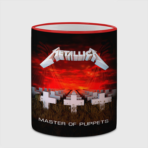 Кружка цветная Master of Puppets - Metallica / 3D-Красный кант – фото 2