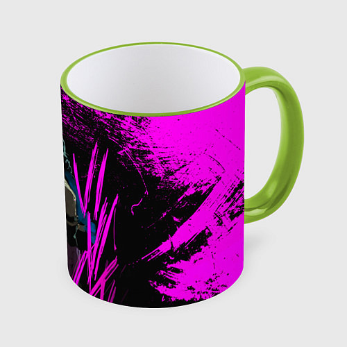Кружка цветная Pink Jinx / 3D-Светло-зеленый кант – фото 1