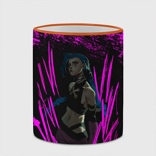 Кружка цветная Pink Jinx / 3D-Оранжевый кант – фото 2