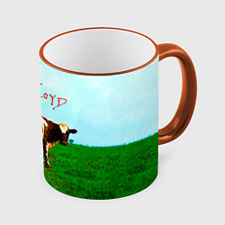 Кружка 3D Atom Heart Mother - Pink Floyd, цвет: 3D-оранжевый кант