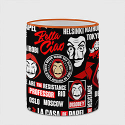 Кружка 3D БУМАЖНЫЙ ДОМ ЛОГОБОМБИНГ LA CASA DE PAPEL, цвет: 3D-оранжевый кант — фото 2