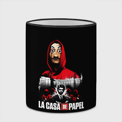 Кружка цветная СЕРИАЛ БУМАЖНЫЙ ДОМ LA CASA DE PAPEL / 3D-Черный кант – фото 2