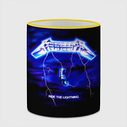 Кружка 3D Ride the Lightning - Metallica, цвет: 3D-желтый кант — фото 2