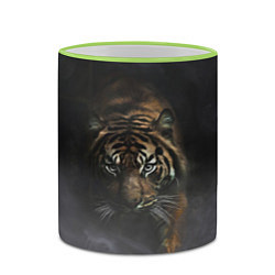 Кружка 3D Тигр в тумане, цвет: 3D-светло-зеленый кант — фото 2