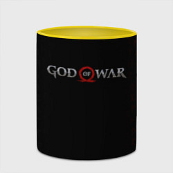 Кружка 3D GOD OF WAR LOGO, РУНЫ, цвет: 3D-белый + желтый — фото 2