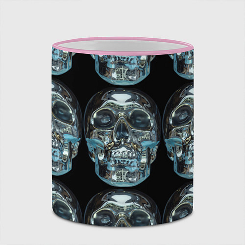 Кружка цветная Skulls pattern 2028 / 3D-Розовый кант – фото 2