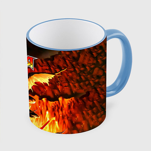 Кружка цветная Штиль - Ария / 3D-Небесно-голубой кант – фото 1