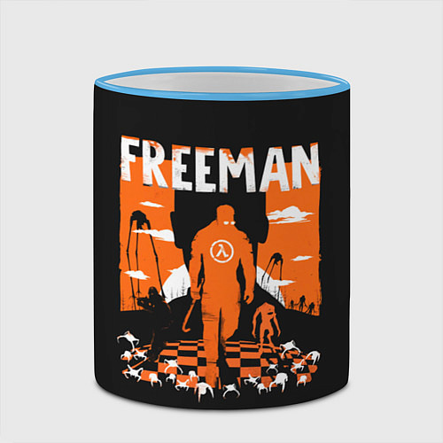 Кружка цветная Walkin Freeman / 3D-Небесно-голубой кант – фото 2