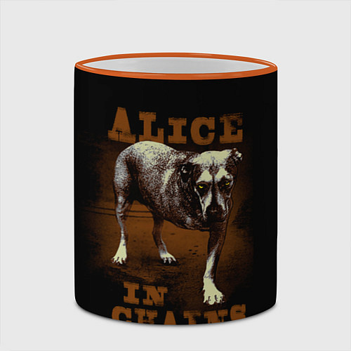 Кружка цветная Alice in chains Dog / 3D-Оранжевый кант – фото 2