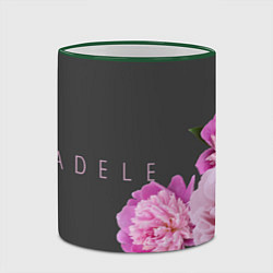 Кружка 3D Пионы Adele, цвет: 3D-зеленый кант — фото 2